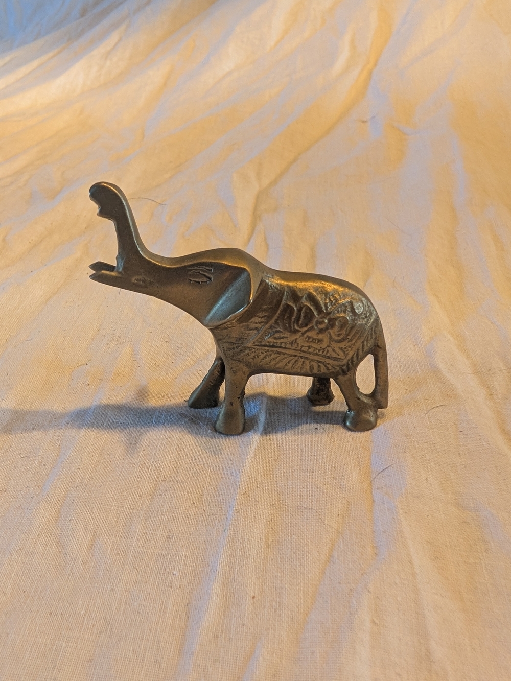 2/40$ Vintage Brass Elephant Figurine - Gold Tone